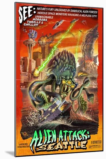Seattle Alien Attack-Lantern Press-Mounted Art Print