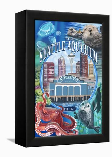 Seattle Aquarium - Seattle, WA-Lantern Press-Framed Stretched Canvas