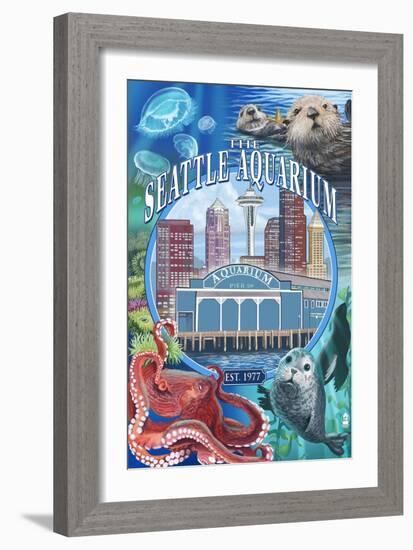 Seattle Aquarium - Seattle, WA-Lantern Press-Framed Art Print