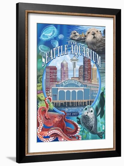 Seattle Aquarium - Seattle, WA-Lantern Press-Framed Art Print