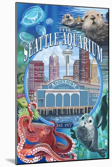 Seattle Aquarium - Seattle, WA-Lantern Press-Mounted Art Print