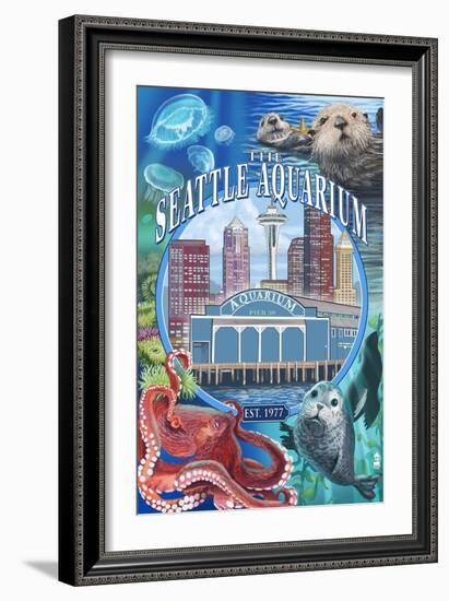 Seattle Aquarium - Seattle, WA-Lantern Press-Framed Art Print