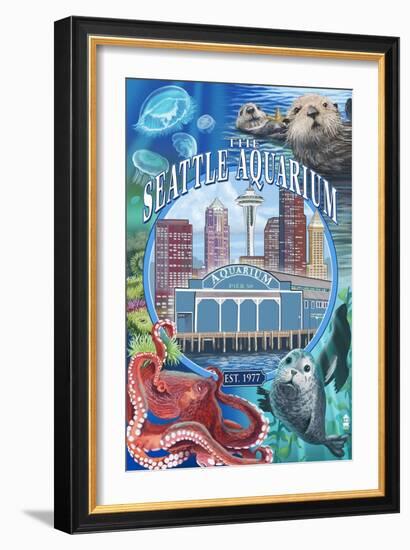 Seattle Aquarium - Seattle, WA-Lantern Press-Framed Art Print