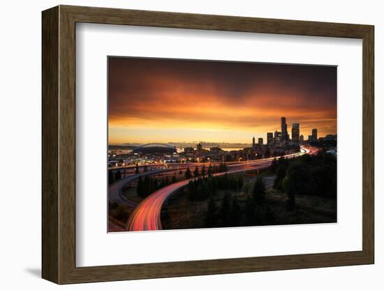 Seattle at Sunset-beboy-Framed Photographic Print