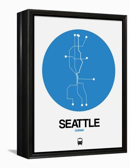 Seattle Blue Subway Map-NaxArt-Framed Stretched Canvas