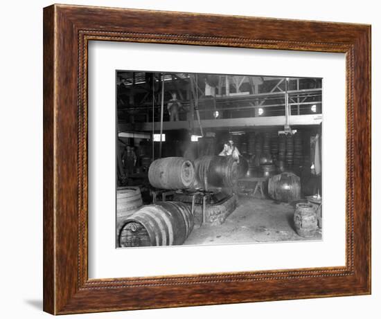 Seattle Brewing & Malting Co., Pitching Machine, 1914-Asahel Curtis-Framed Giclee Print