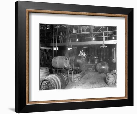 Seattle Brewing & Malting Co., Pitching Machine, 1914-Asahel Curtis-Framed Giclee Print