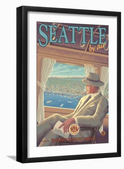 Seattle by Air-Lantern Press-Framed Art Print