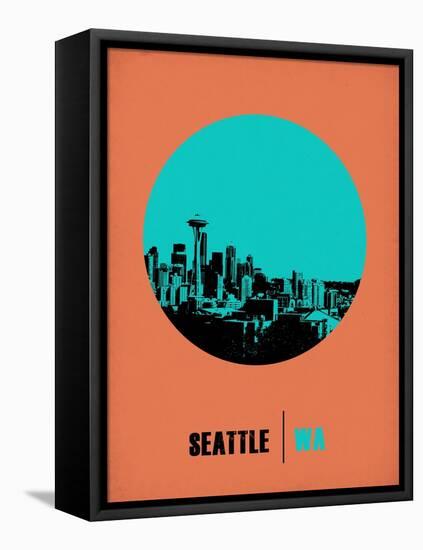 Seattle Circle Poster 1-NaxArt-Framed Stretched Canvas