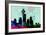 Seattle City Skyline-NaxArt-Framed Art Print