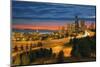 Seattle Cityscape after Sunset-jpldesigns-Mounted Photographic Print