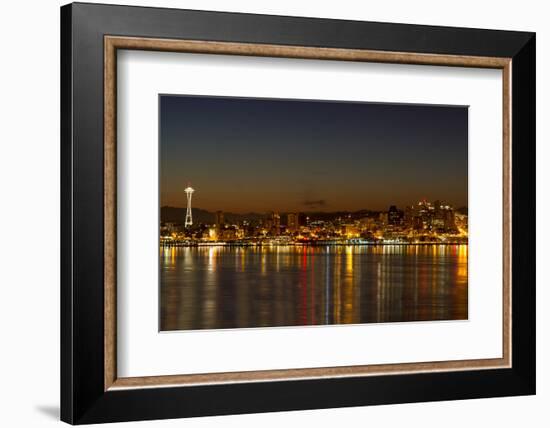 Seattle Downtown Skyline Reflection at Dawn-jpldesigns-Framed Photographic Print