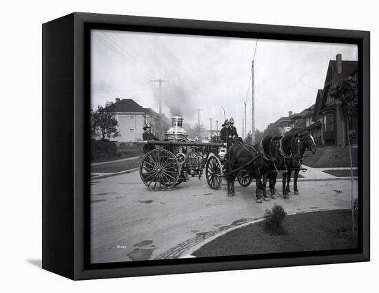 Seattle Fire Department Horse-Drawn Steam Pumper, 1907-Ashael Curtis-Framed Premier Image Canvas