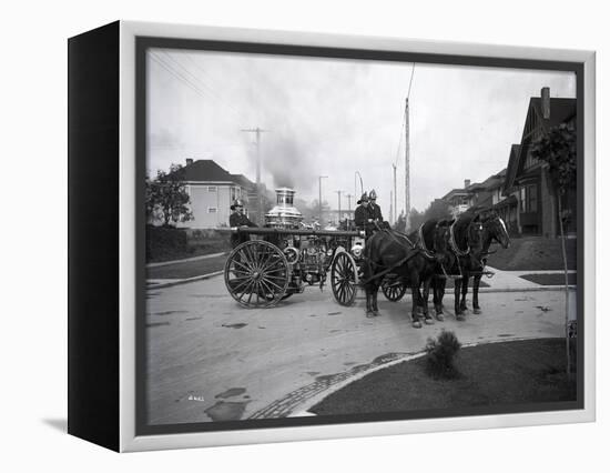 Seattle Fire Department Horse-Drawn Steam Pumper, 1907-Ashael Curtis-Framed Premier Image Canvas