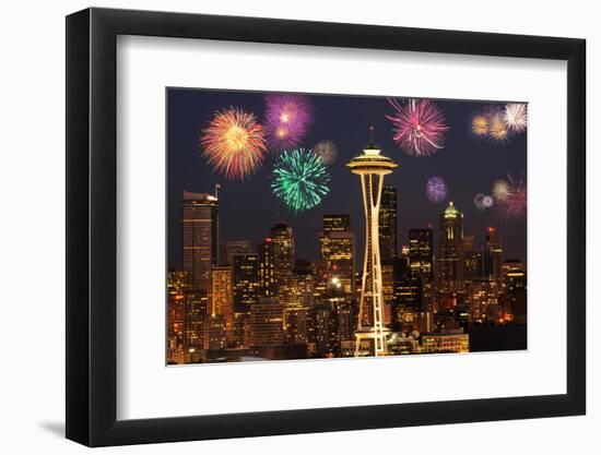 Seattle Fireworks-neelsky-Framed Photographic Print