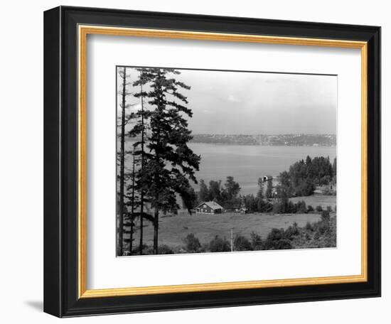 Seattle From Medina, 1916-Asahel Curtis-Framed Giclee Print