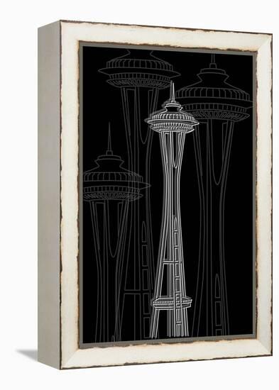 Seattle Night-Cristian Mielu-Framed Stretched Canvas