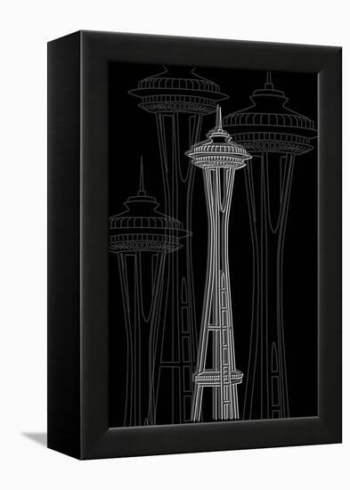 Seattle Night-Cristian Mielu-Framed Stretched Canvas