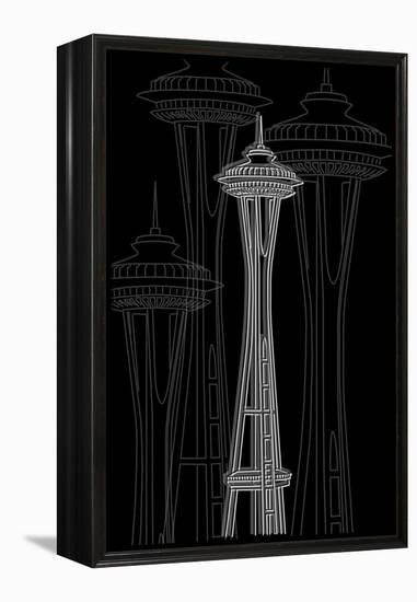 Seattle Night-Cristian Mielu-Framed Stretched Canvas