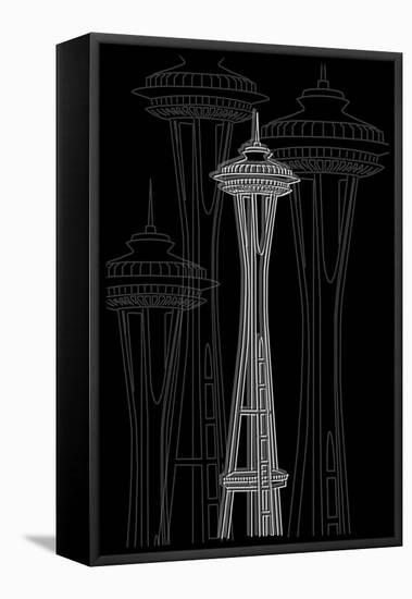 Seattle Night-Cristian Mielu-Framed Stretched Canvas