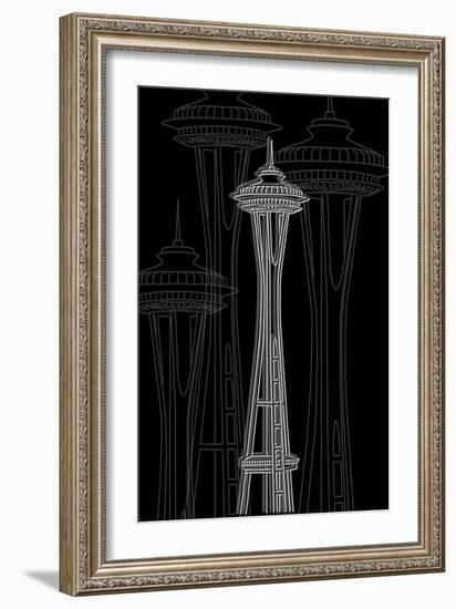 Seattle Night-Cristian Mielu-Framed Art Print