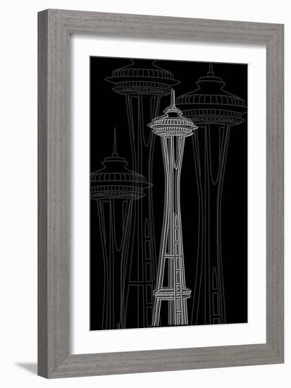 Seattle Night-Cristian Mielu-Framed Art Print