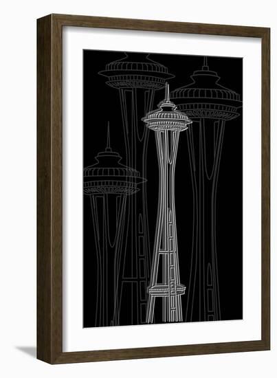 Seattle Night-Cristian Mielu-Framed Art Print