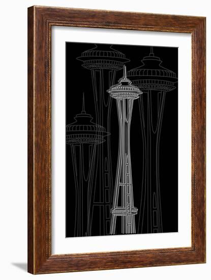 Seattle Night-Cristian Mielu-Framed Art Print