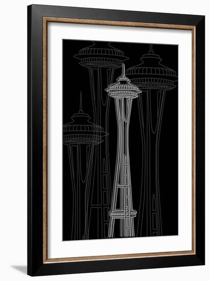 Seattle Night-Cristian Mielu-Framed Art Print