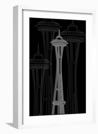 Seattle Night-Cristian Mielu-Framed Art Print