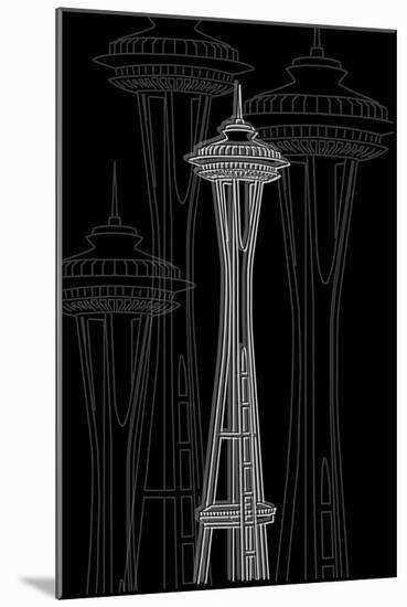 Seattle Night-Cristian Mielu-Mounted Art Print