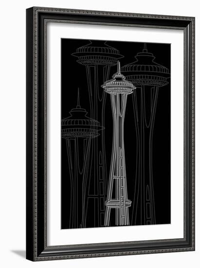 Seattle Night-Cristian Mielu-Framed Art Print