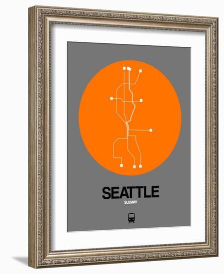 Seattle Orange Subway Map-NaxArt-Framed Art Print