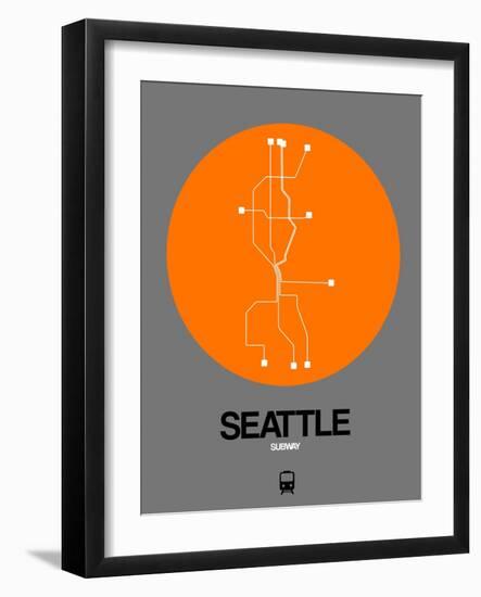 Seattle Orange Subway Map-NaxArt-Framed Art Print