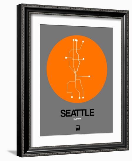 Seattle Orange Subway Map-NaxArt-Framed Art Print