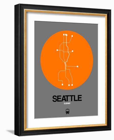 Seattle Orange Subway Map-NaxArt-Framed Art Print