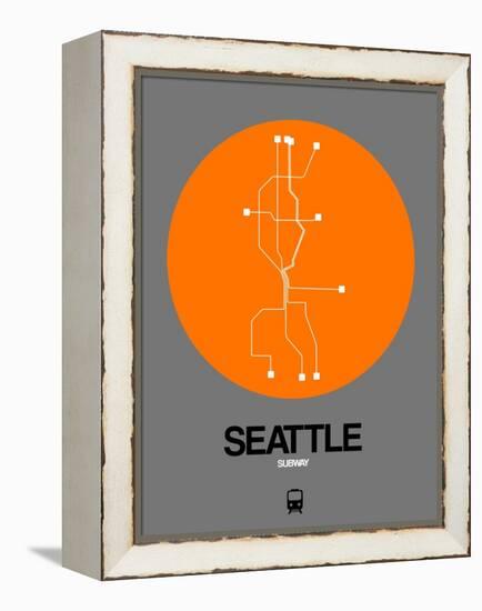 Seattle Orange Subway Map-NaxArt-Framed Stretched Canvas