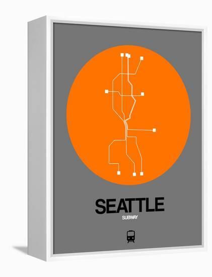 Seattle Orange Subway Map-NaxArt-Framed Stretched Canvas