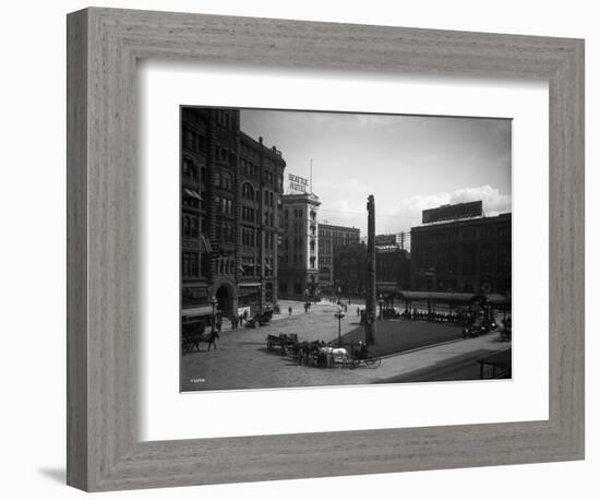 Seattle Pioneer Place, April 21, 1912-Asahel Curtis-Framed Giclee Print