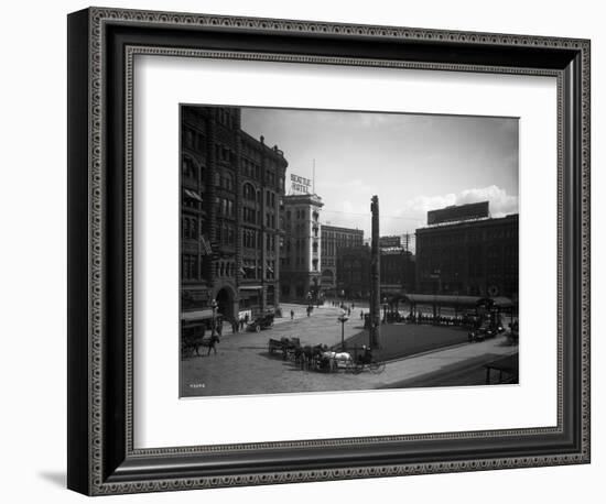 Seattle Pioneer Place, April 21, 1912-Asahel Curtis-Framed Giclee Print