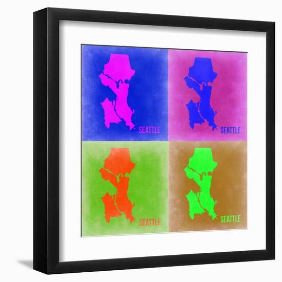 Seattle Pop Art Map 2-NaxArt-Framed Art Print