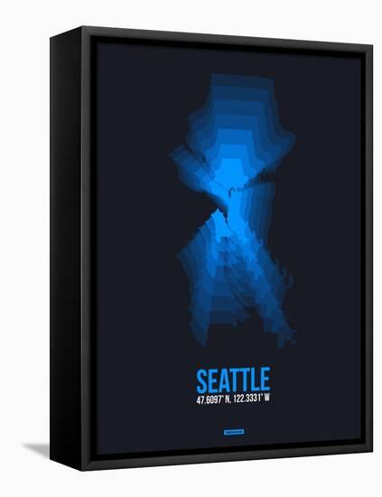 Seattle Radiant Map 2-NaxArt-Framed Stretched Canvas