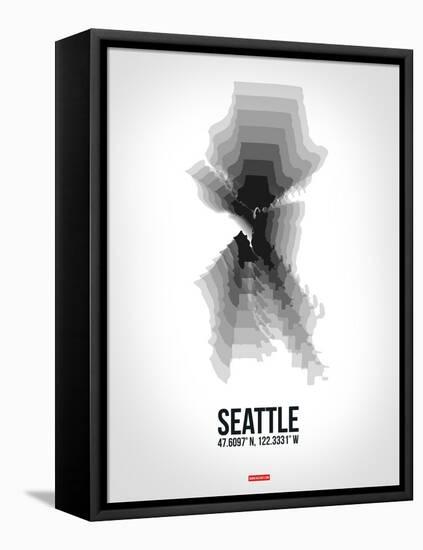 Seattle Radiant Map 6-NaxArt-Framed Stretched Canvas