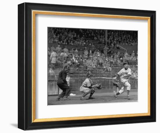 Seattle Rainiers at bat Photograph - Seattle, WA-Lantern Press-Framed Art Print