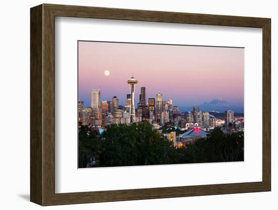 Seattle Skyline at Dusk-beboy-Framed Photographic Print