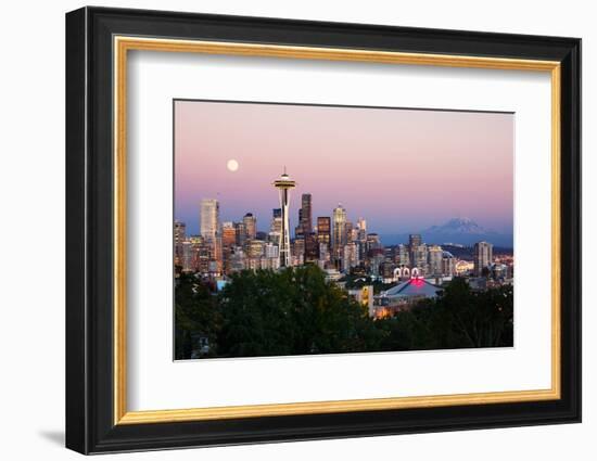 Seattle Skyline at Dusk-beboy-Framed Photographic Print