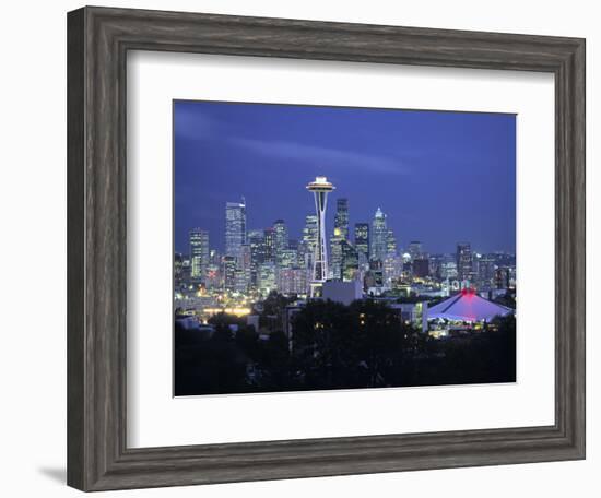 Seattle Skyline Fr. Queen Anne Hill, Washington, USA-Walter Bibikow-Framed Photographic Print