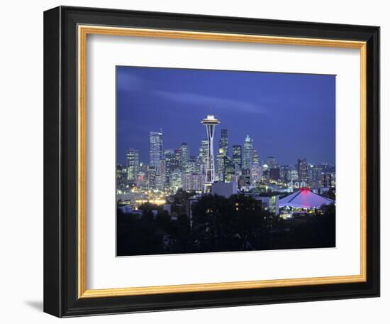 Seattle Skyline Fr. Queen Anne Hill, Washington, USA-Walter Bibikow-Framed Photographic Print