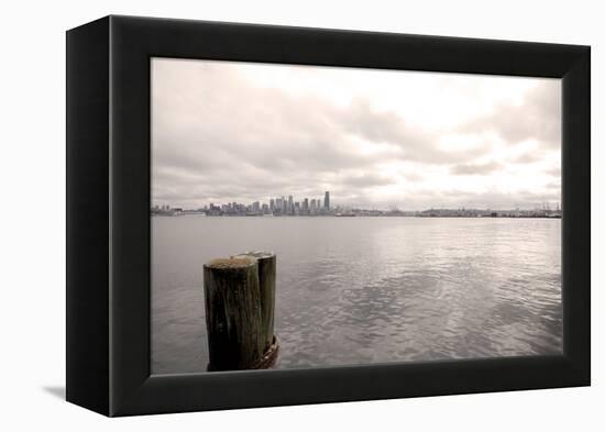 Seattle skyline from Alki, Seattle, Washington State, USA-Savanah Stewart-Framed Premier Image Canvas