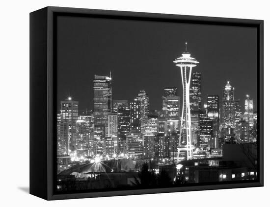 Seattle Skyline Mono-John Gusky-Framed Premier Image Canvas